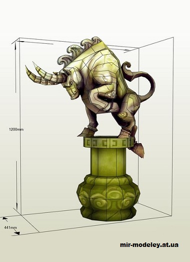 №14946 - Статуя быка / Bull Statue (World of Warcraft) из бумаги