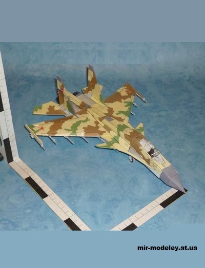 №14973 - Sukhoi Su-35 (Flanker-E) / Su-37 (Flanker-F) (Maquettes Hautetfort) из бумаги