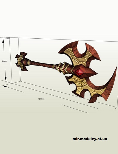 №14951 - Двуручный топор Обезглавливатель Аргуса / Argus Decapitator (World of Warcraft) из бумаги