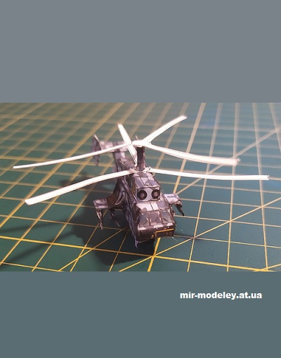 №14971 - Корабельный транспортно-боевой вертолёт Ка-29 (Конверсия модели от Papertang) из бумаги