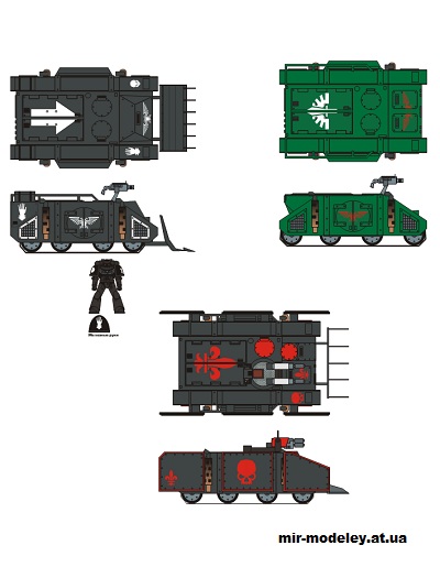 №14911 - Rhino Mk I (Eli Patoroch / Warhammer 40k) из бумаги