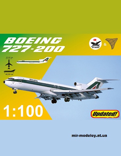 №14992 - Боинг-727-200 а/к Alitalia / Boeing-727-200 Alitalia (Russian Papercraft) из бумаги