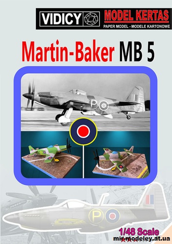 №14996 - Martin-Baker MB 5 (Vidicy Modelkit Kertas) из бумаги