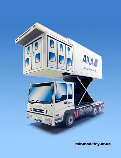 №15052 - Аэродромный кейтеринговый автолифт на шасси Isuzu а/к All Nippon Airways / Aircraft Catering Truck ISUZU из бумаги