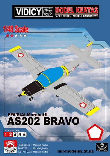 №14995 - FFA AS 202 Bravo (Vidicy Modelkit Kertas) из бумаги