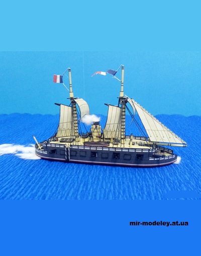 №15088 - Bateria blindada Arrogante (1864) (Los barcos de papel) из бумаги