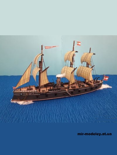 №15089 - SMS Erzherzog Ferdinand Max (1865) (Los barcos de papel) из бумаги