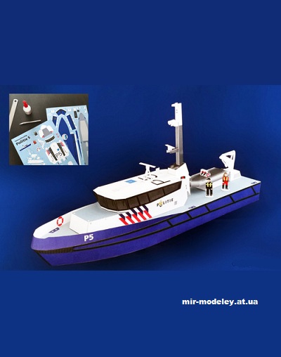 №15131 - Полицейский патрульный катер / Zeehaven Politie patrouilleboot из бумаги