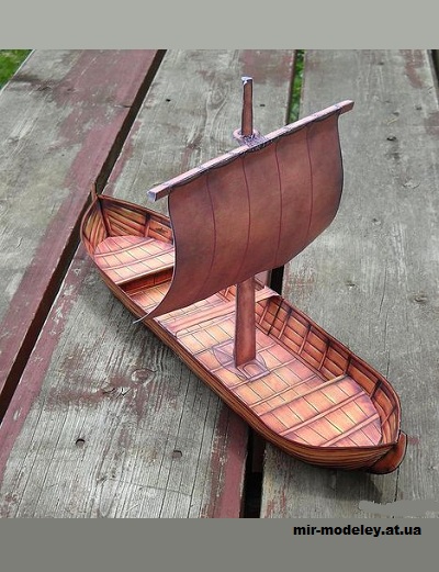 №15186 - Кнарр - грузовое судно викингов (Inkjet Paper Scissors) из бумаги