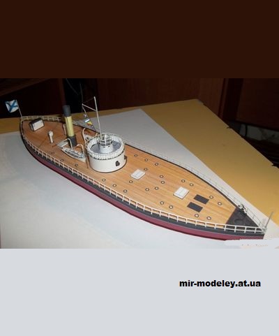 №15204 - Башенная броненосная лодка, или монитор типа «Ураган» 1864 (AlexeyL) из бумаги