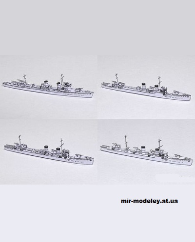 №15376 - IJN Hubuki, IJN Mutsuki, IJN Kamikaze, IJN Minekaze (Etsutan) из бумаги
