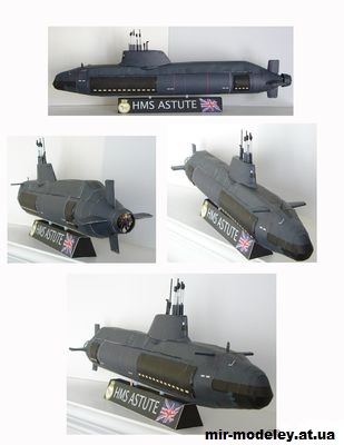 №15306 - HMS Astute Nuclear Submarine (S119) из бумаги