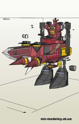№15393 - Шагающий корабль Dai-Gurren (Tengen Toppa Gurren Lagann) из бумаги