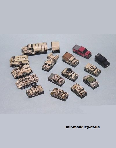№15454 - US Army And USMC Vehicles Set [R & P Models] из бумаги