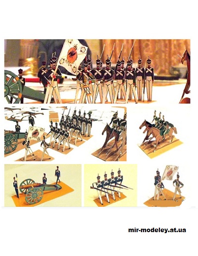 №15484 - Русская пехота, артиллерия и кавалерия 1812 г. (К. Васильев) из бумаги
