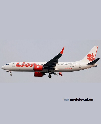 №15465 - Boeing-737 MAX 8 Lion Air (Citycraft) из бумаги