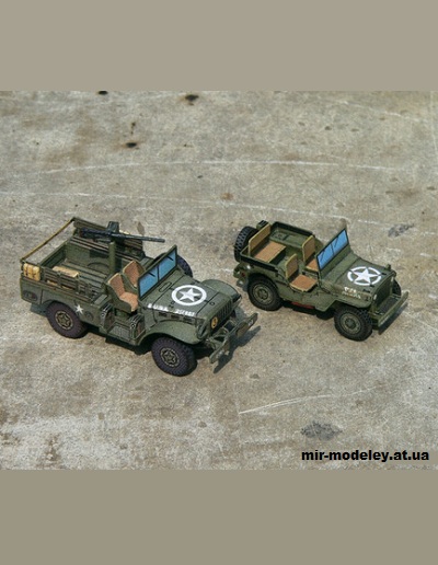 №15405 - Dodge WC-52 & Jeep Willys MB (R & P Models) из бумаги