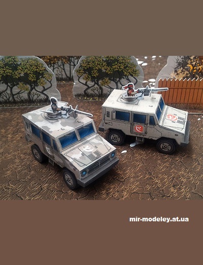 №15500 - Бронеавтомобиль Акташ (борзая) вооруженных сил Кено из настольной игры «Стальные войны: Битва за Империю» из бумаги