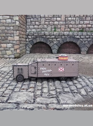 №15540 - Somua Naval Armoured Bus Requeté Nationalist (Pablo Martin - Jesus Maria López Bea) из бумаги