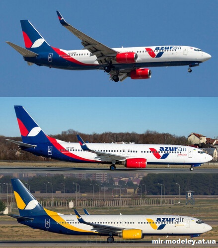 №15572 - Boeing-737-800 Azurair (Citycraft) из бумаги