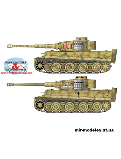 №15575 - Tiger I (late) (BestPaperModels) из бумаги