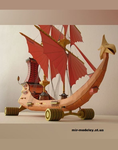 №15643 - Сухопутный парусный корабль Terrestrial Voyager (Andrew Gillespie) из бумаги