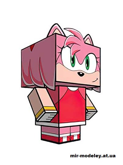 №15770 - Amy Rose (cubeecraft) из бумаги