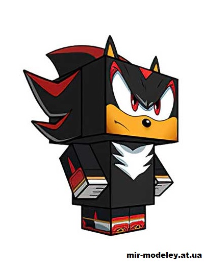 №15773 - Shadow the Hedgehog (cubeecraft) из бумаги