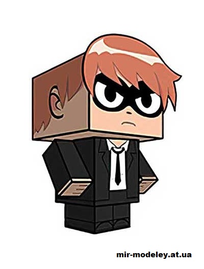 №15751 - Scott Pilgrim (Masked) (cubeecraft) из бумаги