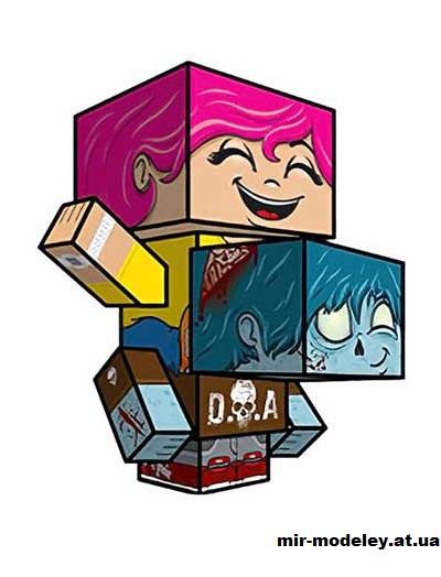 №15715 - Zombie BFF (cubeecraft) из бумаги