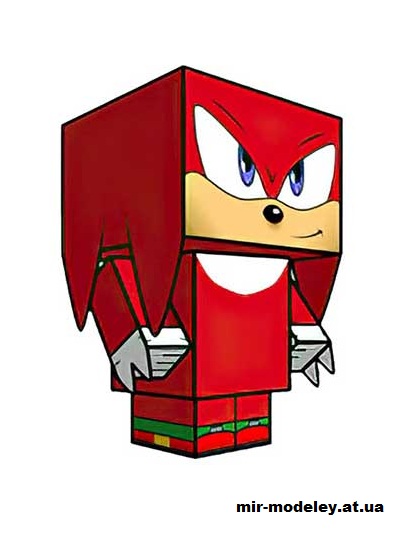 №15771 - Knuckles (cubeecraft) из бумаги