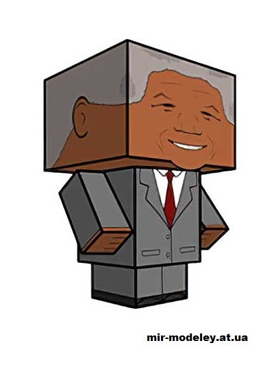 №15925 - Nelson Mandela (cubeecraft) из бумаги