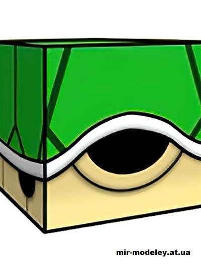 №16025 - Koopa Shell (green) (cubeecraft) из бумаги