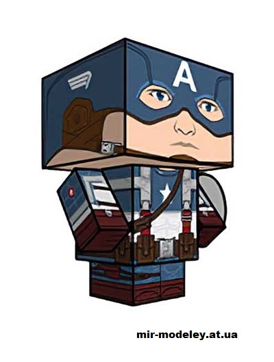 №16014 - Captain America (Movie Ver) (cubeecraft) из бумаги