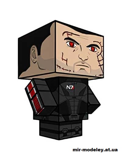№16005 - Commander Shepard (Renegade Male) (cubeecraft) из бумаги