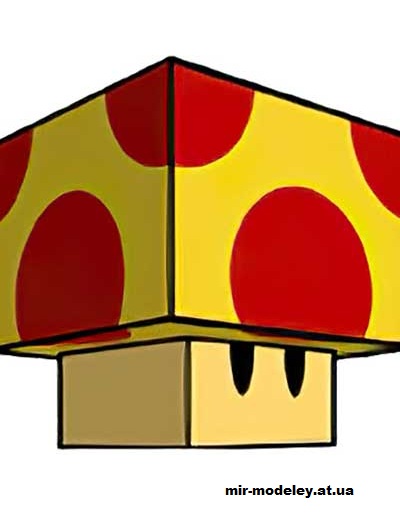 №16176 - Super Mushroom (original) (cubeecraft) из бумаги