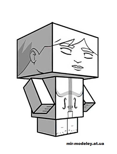 №16174 - The White Violin (cubeecraft) из бумаги