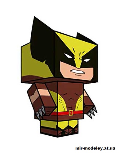 №16128 - Wolverine (brown costume) (cubeecraft) из бумаги