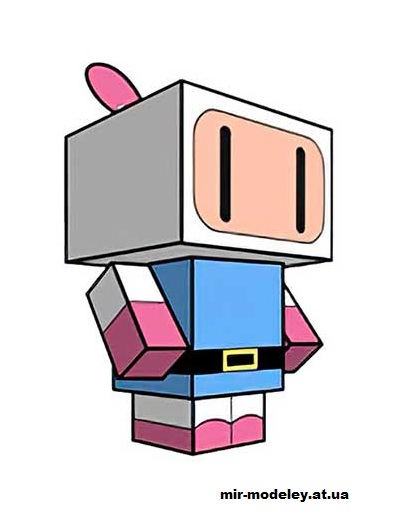 №16156 - Bomberman (white) (cubeecraft) из бумаги