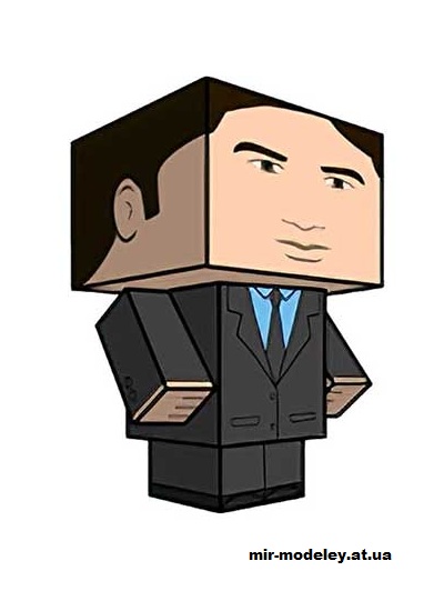 №16189 - Fox Mulder (cubeecraft) из бумаги