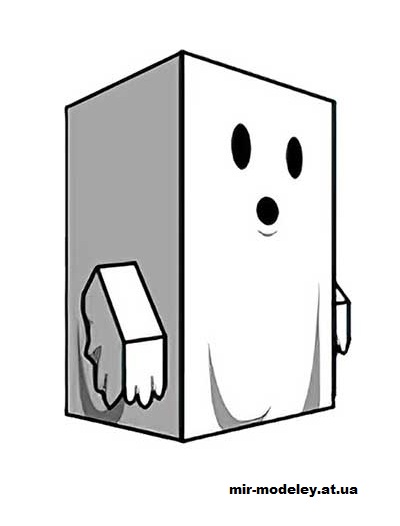 №16230 - Ghost (cubeecraft) из бумаги