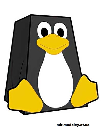 №16201 - Tux (cubeecraft) из бумаги