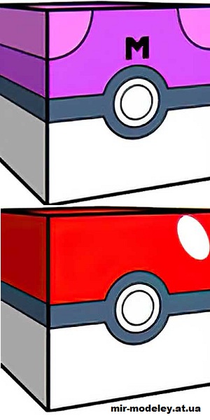 №16197 - Masterball / Pokeball (cubeecraft) из бумаги