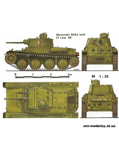 №1652 - Slovensky lahky tank LT vzor 40 (Elektron-Zenit 01-1997-1998) из бумаги