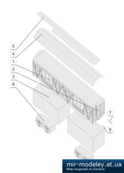 №1602 - Wagon GAGS [Swiat z kartonu] из бумаги