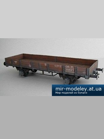 №1608 - Немецкая 20-тонная ж/д платформа [Robototehnik] из бумаги