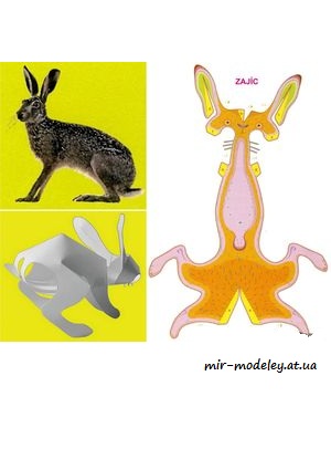 №1696 - Zajíc [ABC 7/2009] из бумаги