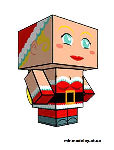 №16354 - Mrs. Claus (Christmas Clone) (cubeecraft) из бумаги