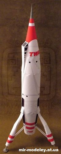 №16389 - TWA Moonliner / Ракета на Луну (Disney Experience) из бумаги