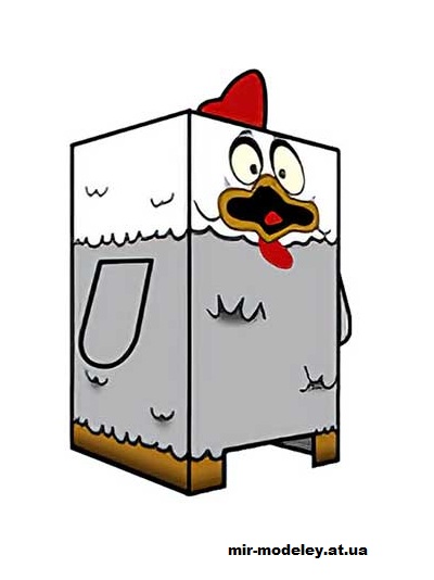 №16346 - Boom Blox Chicken (cubeecraft) из бумаги